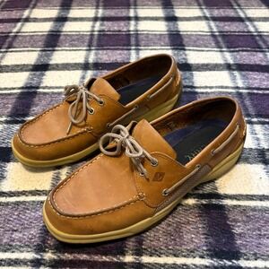 Sperry Mens Top Sider Boat Shoes 0276308 Size 10.5 Light Brown